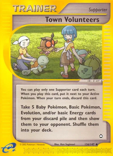 Town Volunteers #136/147 Pokémon card from Aquapolis