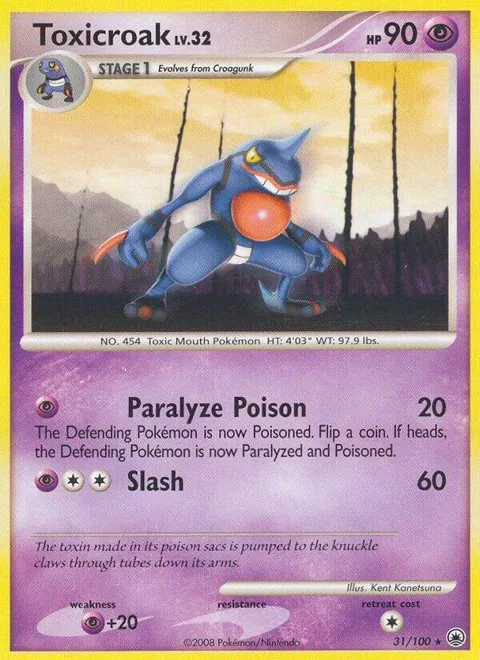 Toxicroak #31/100 Pokémon card from Majestic Dawn