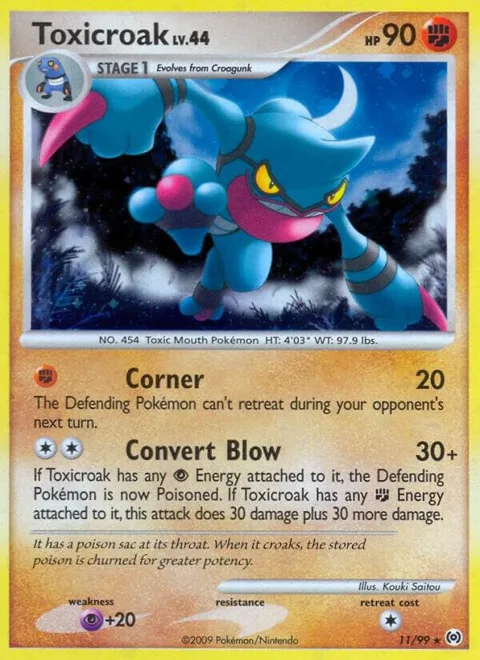 Toxicroak #11/99 Holofoil Pokémon card from Arceus