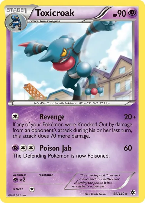 Toxicroak #66/149 Pokémon card from Boundaries Crossed