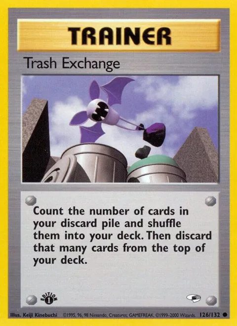 Trash Exchange #126/132 1st Edition Pokémon card from Gym Heroes