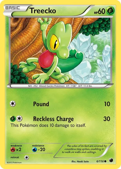 Treecko #6/116 Pokémon card from Plasma Freeze