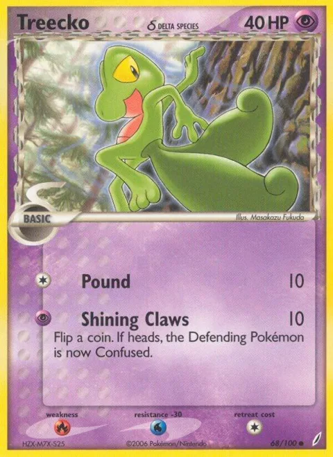 Treecko Delta Species #68/100 Reverse Holofoil Pokémon card from EX Crystal Guardians