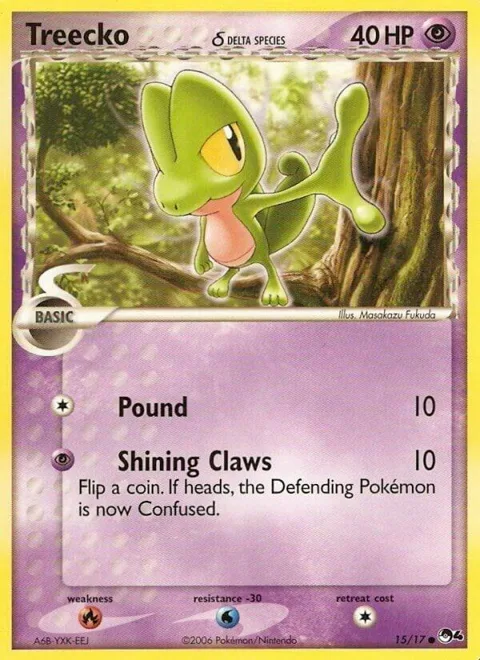 Treecko Delta Species #015/017 Pokémon card from POP Series 4