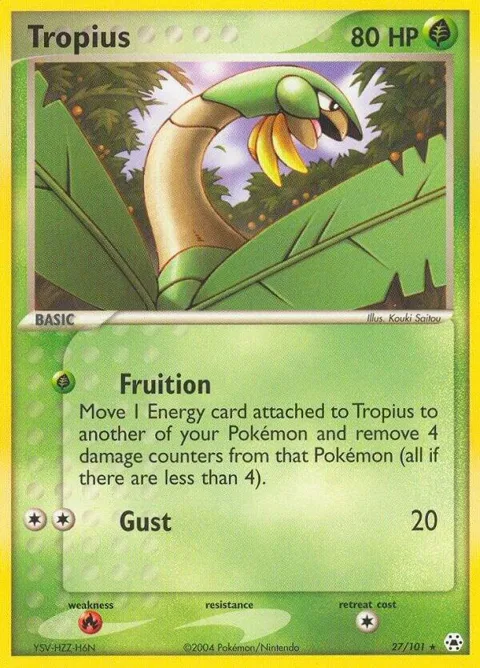 Tropius #27/101 Reverse Holofoil Pokémon card from EX Hidden Legends
