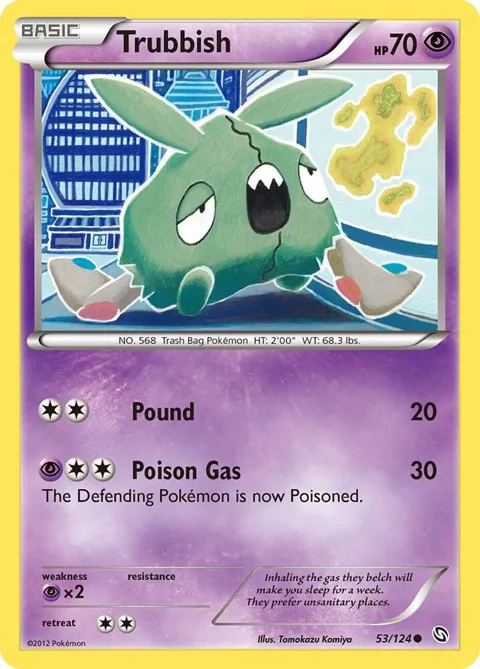 Trubbish #53/124 Pokémon card from Dragons Exalted