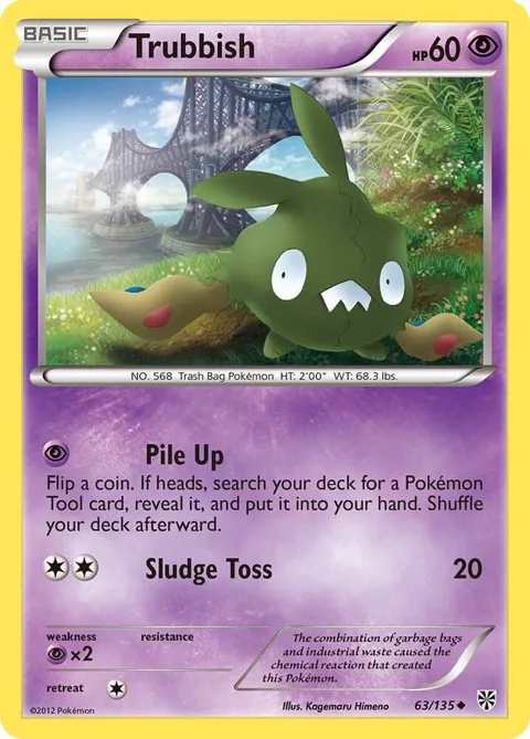 Trubbish 63 #63/135 Pokémon card from Plasma Storm