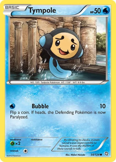 Tympole #34/124 Reverse Holofoil Pokémon card from Dragons Exalted