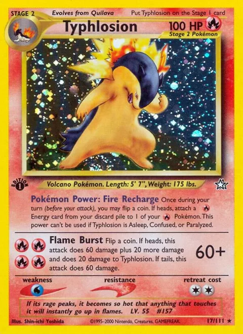 Typhlosion 17 #017/111 Unlimited Holofoil Pokémon card from Neo Genesis