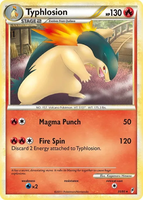 Typhlosion #35/95 Reverse Holofoil Pokémon card from Call of Legends
