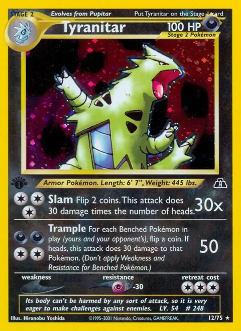 Tyranitar 12 #12/75 Unlimited Holofoil Pokémon card from Neo Discovery