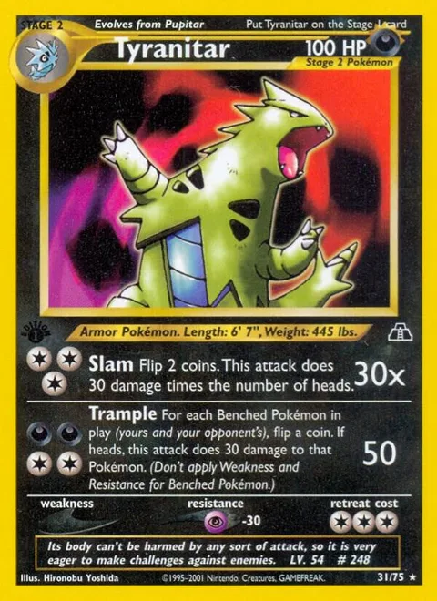 Tyranitar 31 #31/75 Unlimited Pokémon card from Neo Discovery