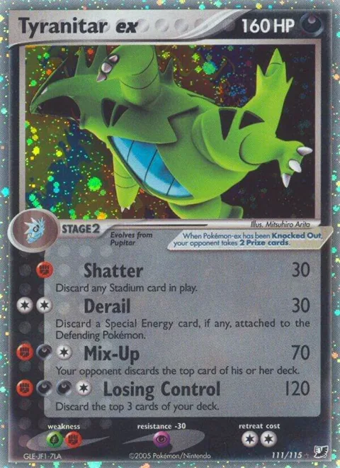 Tyranitar ex #111/115 Holofoil Pokémon card from EX Unseen Forces