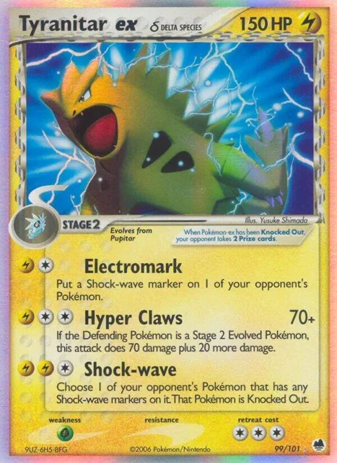 Tyranitar ex Delta Species #99/101 Holofoil Pokémon card from EX Dragon Frontiers