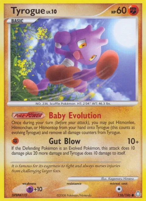 Tyrogue #126/146 Reverse Holofoil Pokémon card from Legends Awakened