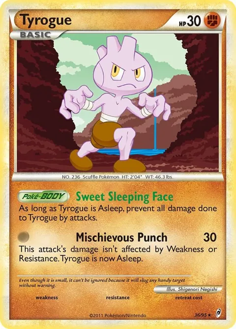 Tyrogue #36/95 Pokémon card from Call of Legends