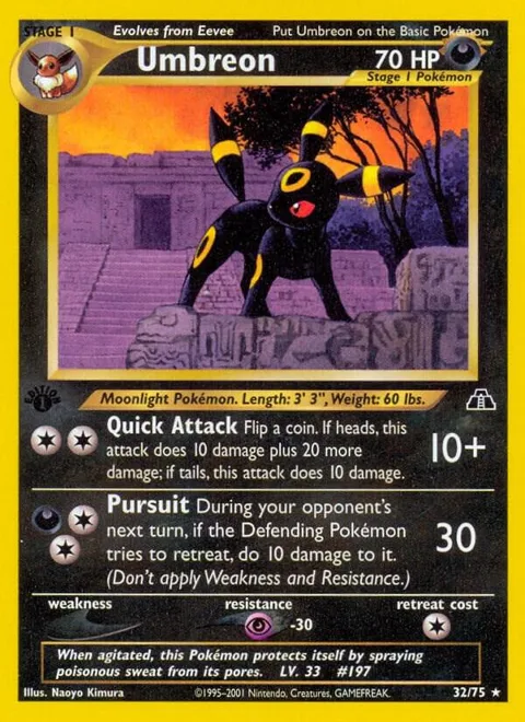 Umbreon 32 #32/75 Unlimited Pokémon card from Neo Discovery
