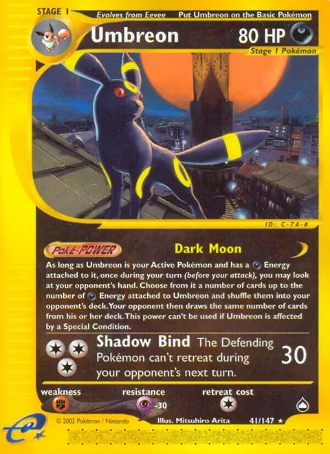 Umbreon #041/147 Pokémon card from Aquapolis