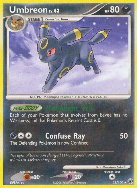 Umbreon #32/100 Pokémon card from Majestic Dawn