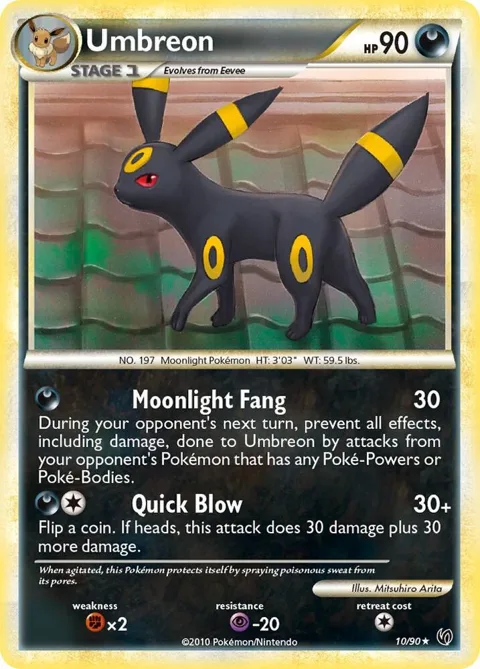 Umbreon #10/90 Holofoil Pokémon card from Undaunted