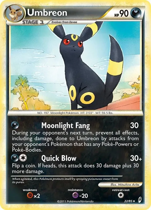 Umbreon #22/95 Holofoil Pokémon card from Call of Legends