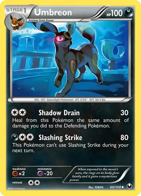 Umbreon 60 #60/108 Pokémon card from Dark Explorers