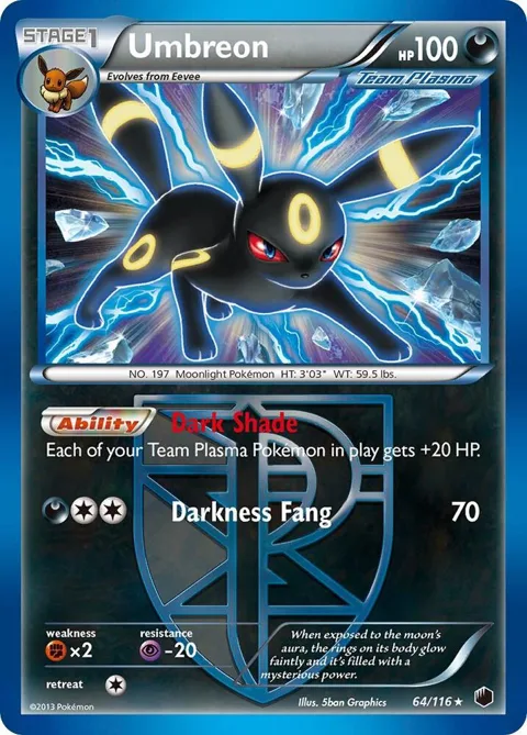 Umbreon Team Plasma #64/116 Holofoil Pokémon card from Plasma Freeze