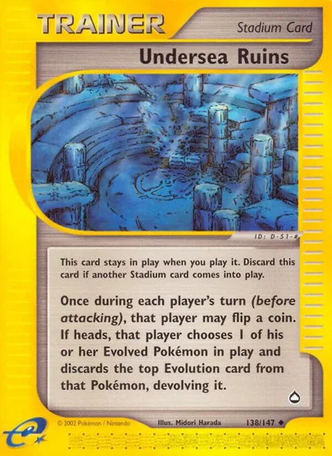 Undersea Ruins #138/147 Pokémon card from Aquapolis
