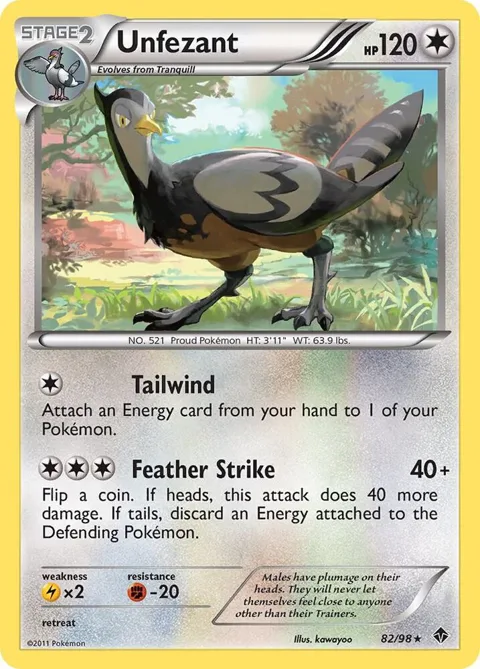 Unfezant #82/98 Pokémon card from Emerging Powers