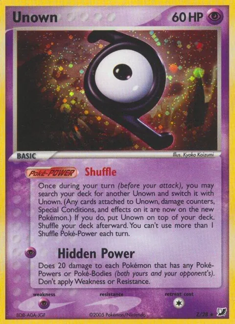 Unown Z #Z/28 Holofoil Pokémon card from EX Unseen Forces