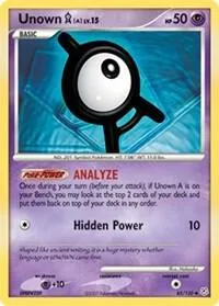 Unown [A] #65/130 Reverse Holofoil Pokémon card from Diamond and Pearl