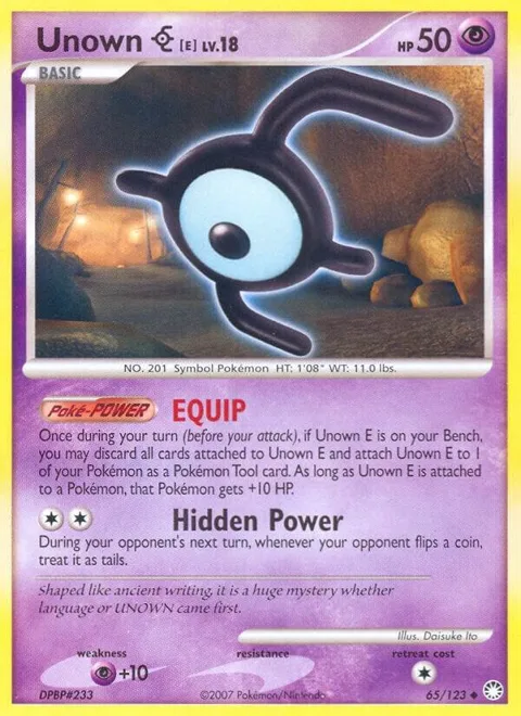 Unown [E] #65/123 Pokémon card from Mysterious Treasures