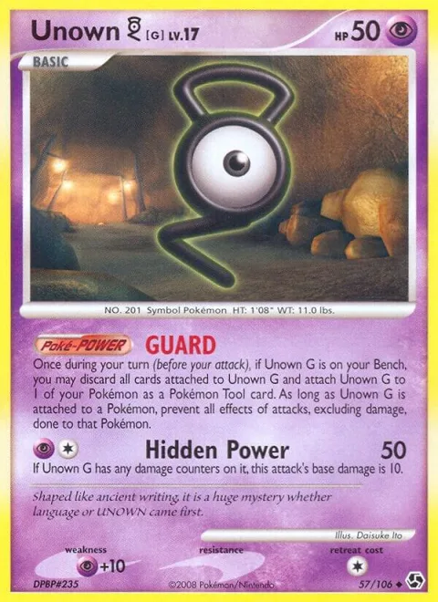 Unown [G] #57/106 Reverse Holofoil Pokémon card from Great Encounters