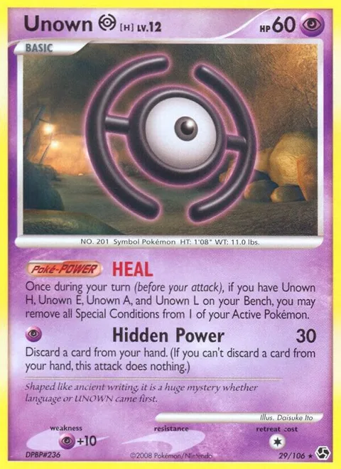 Unown [H] #29/106 Reverse Holofoil Pokémon card from Great Encounters