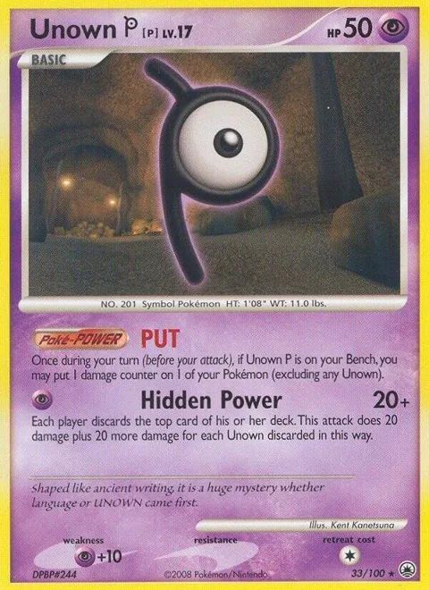 Unown [P] #33/100 Pokémon card from Majestic Dawn