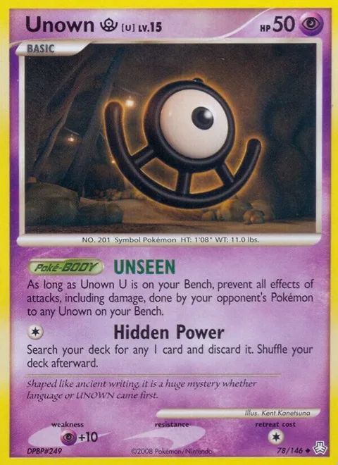 Unown U #78/146 Pokémon card from Legends Awakened