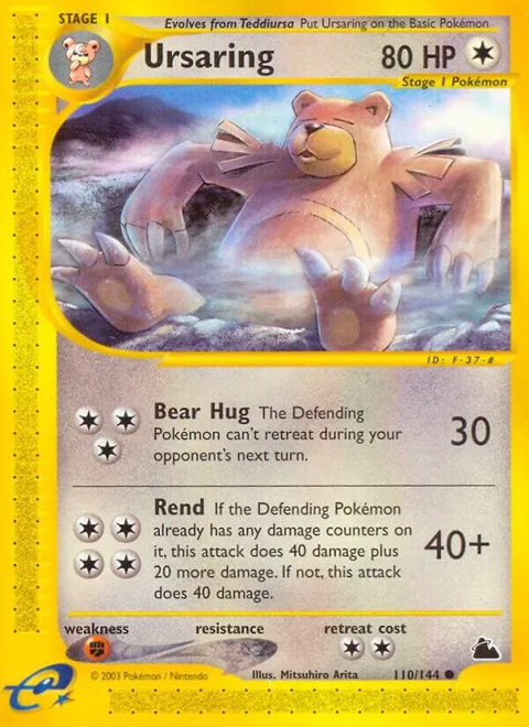 Ursaring #110/144 Reverse Holofoil Pokémon card from Skyridge