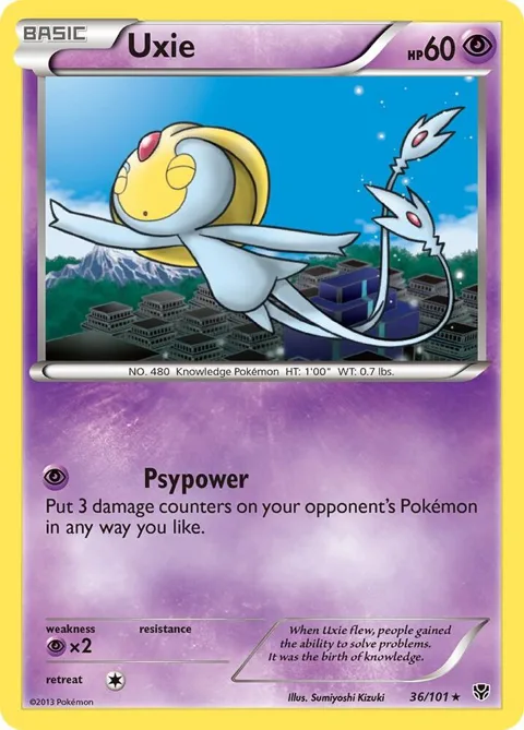 Uxie #36/101 Pokémon card from Plasma Blast