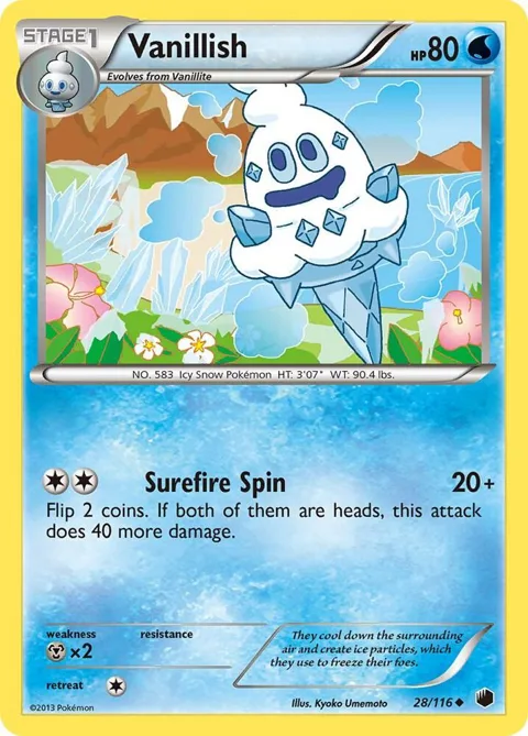 Vanillish #28/116 Pokémon card from Plasma Freeze