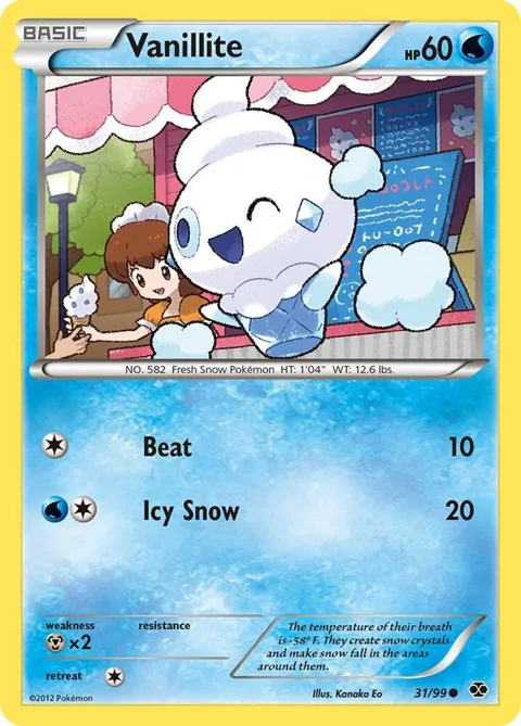 Vanillite #31/99 Reverse Holofoil Pokémon card from Next Destinies