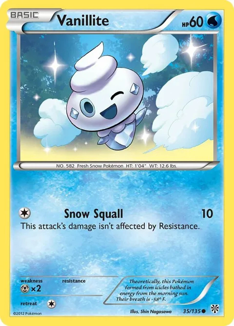 Vanillite #35/135 Pokémon card from Plasma Storm