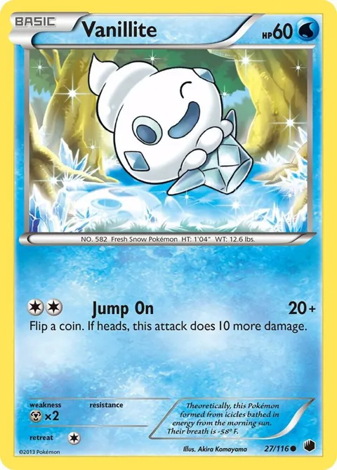 Vanillite #27/116 Reverse Holofoil Pokémon card from Plasma Freeze
