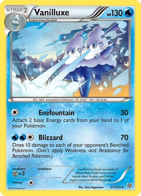 Vanilluxe #37/135 Reverse Holofoil Pokémon card from Plasma Storm