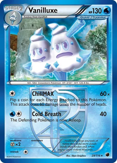 Vanilluxe Team Plasma #29/116 Reverse Holofoil Pokémon card from Plasma Freeze