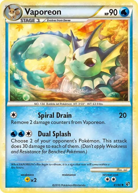 Vaporeon #41/90 Pokémon card from Undaunted