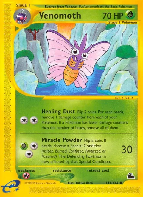 Venomoth #111/144 Reverse Holofoil Pokémon card from Skyridge