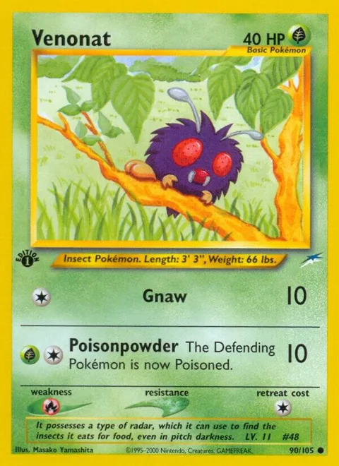 Venonat #090/105 Unlimited Pokémon card from Neo Destiny