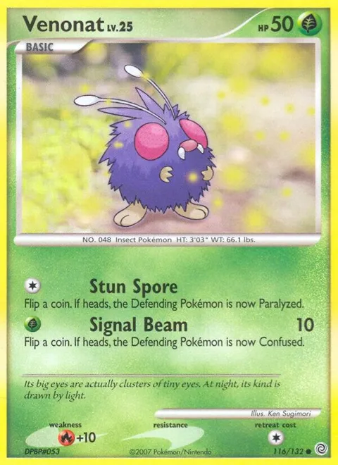 Venonat #116/132 Reverse Holofoil Pokémon card from Secret Wonders