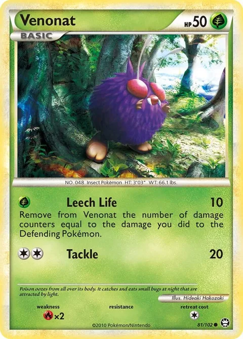 Venonat #81/102 Reverse Holofoil Pokémon card from Triumphant