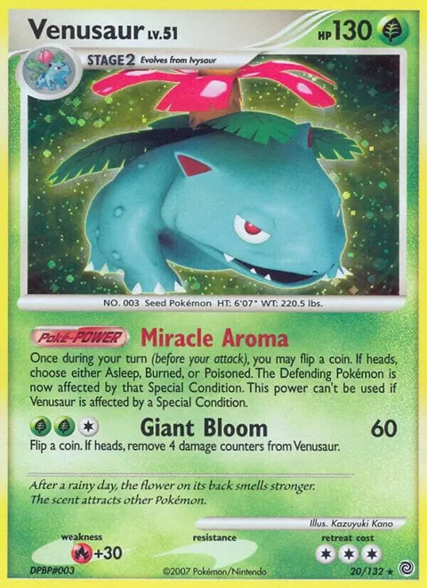 Venusaur #20/132 Holofoil Pokémon card from Secret Wonders